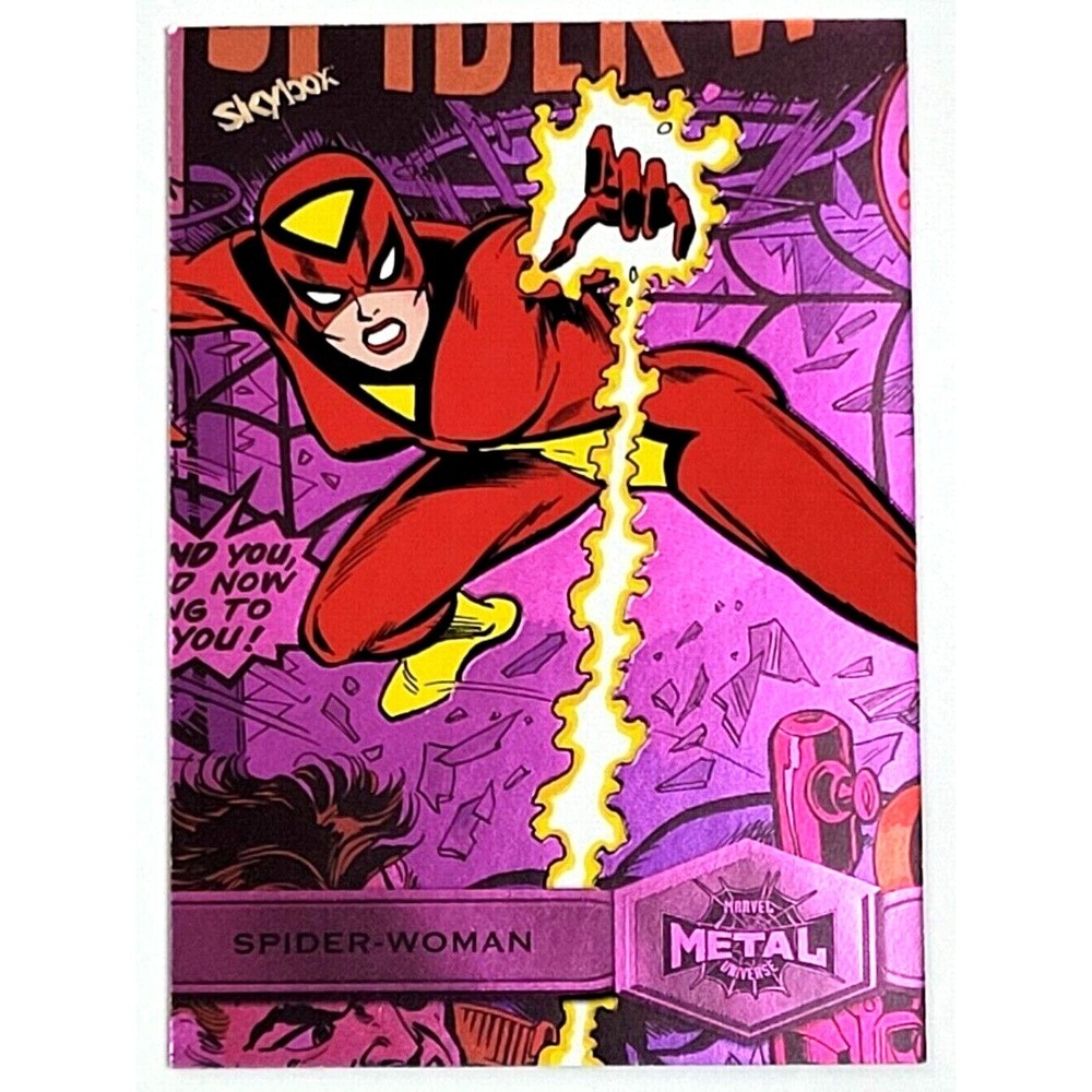 2022 UD MARVEL METAL UNIVERSE SPIDER-MAN - SPIDER-WOMAN LIGHT FX PINK #D 13/75